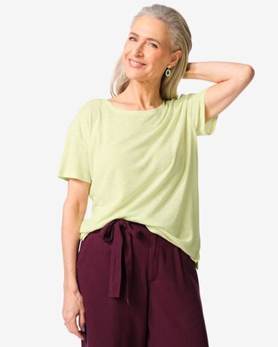 dames T-shirt Evie lichtgroen lichtgroen - 36210740LIGHTGREEN - HEMA
