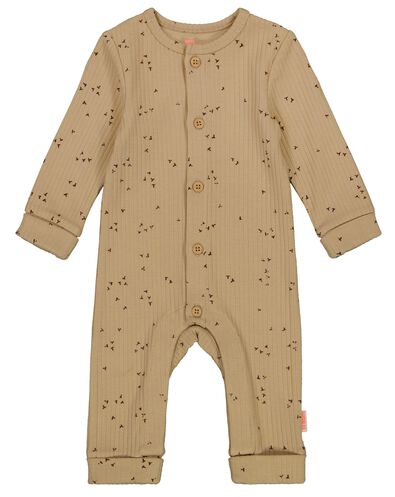 Newborn-Jumpsuit, gerippt, mit Bambus sandfarben - 1000028736 - HEMA