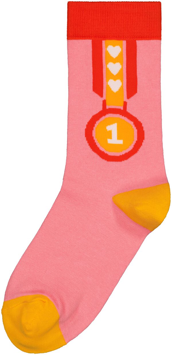 sokken met katoen nr.1 roze roze - 1000029358 - HEMA