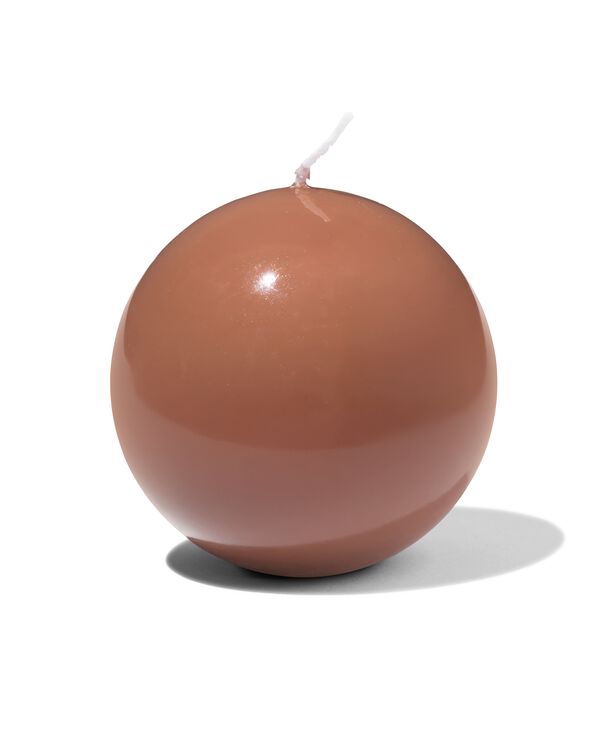bougie sph&eacute;rique ⌀10cm lisse marron - 13504223 - HEMA