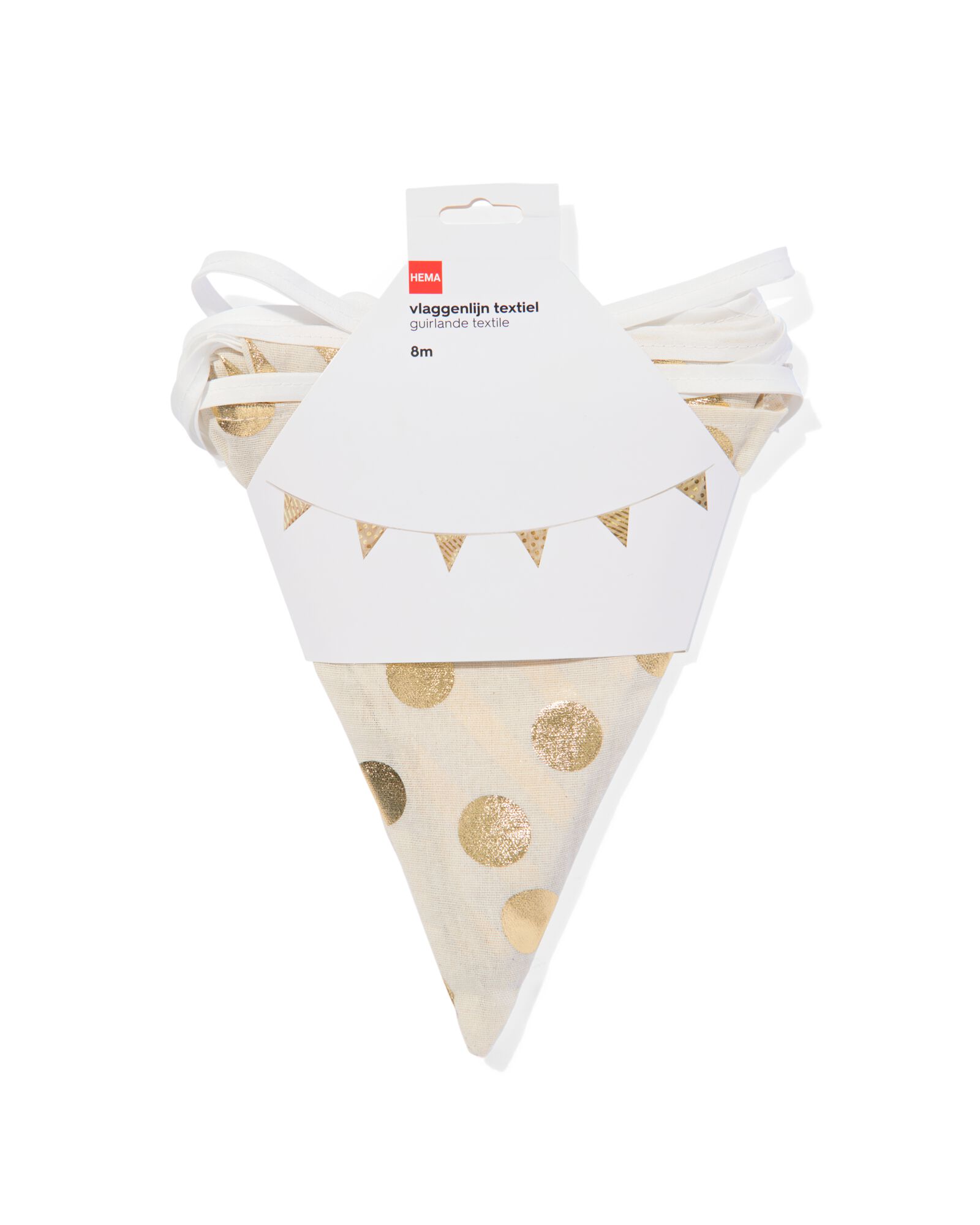 guirlande drapeaux textile dor&eacute;e 8 m - 14250150 - HEMA