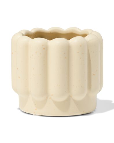 Blumentopf ⌀ 7 x 6 cm, Keramik, gerippt, Sandfarbe - 13325023 - HEMA