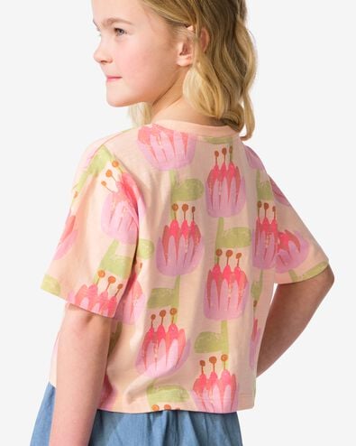 t-shirt enfant jersey fleurs rose p&acirc;le rose p&acirc;le - 30866303LIGHTPINK - HEMA