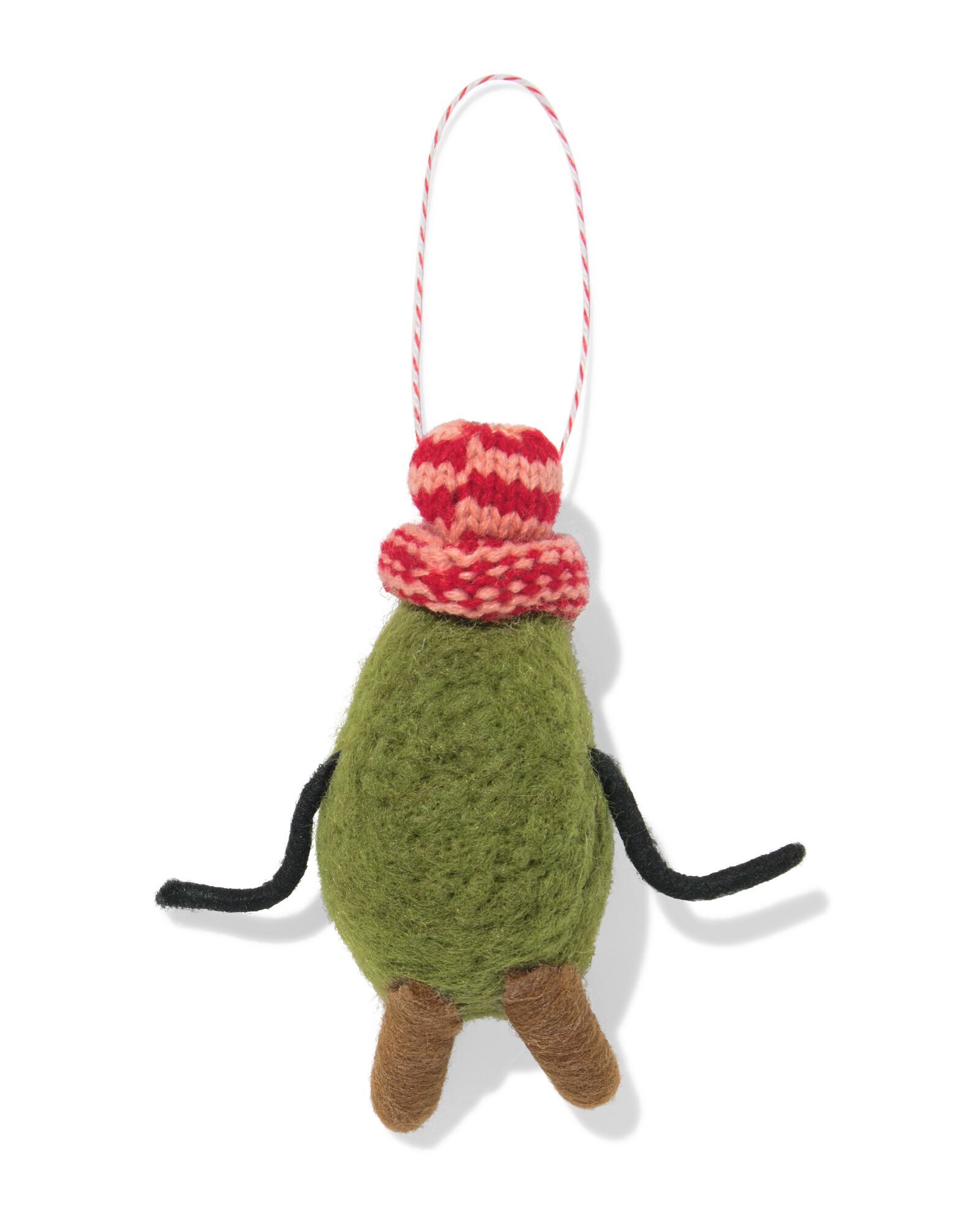 kersthanger 10cm vilt avocado - 25100268 - HEMA