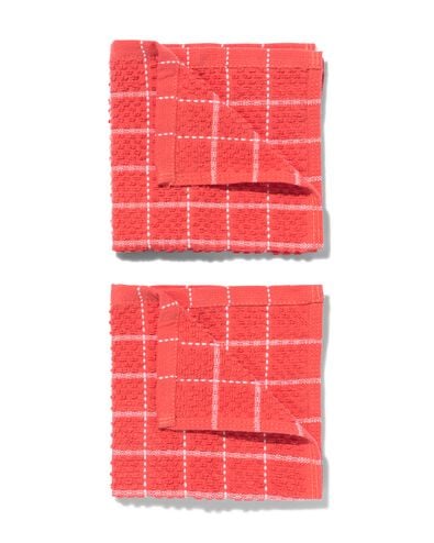 2&nbsp;lavettes 30x30 coton rouge - 5450051 - HEMA
