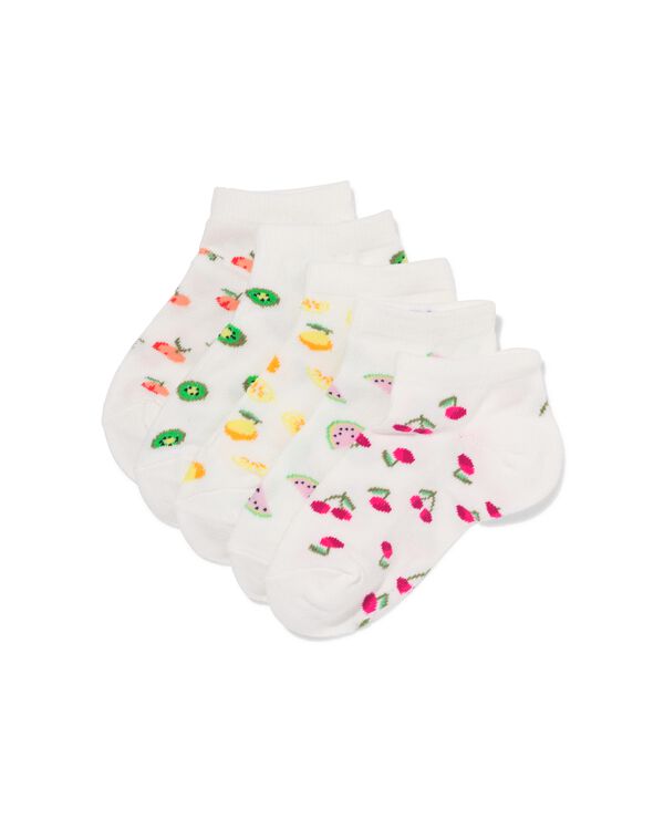 kinder enkelsokken fruit - 5 paar gebroken wit gebroken wit - 4320725OFFWHITE - HEMA
