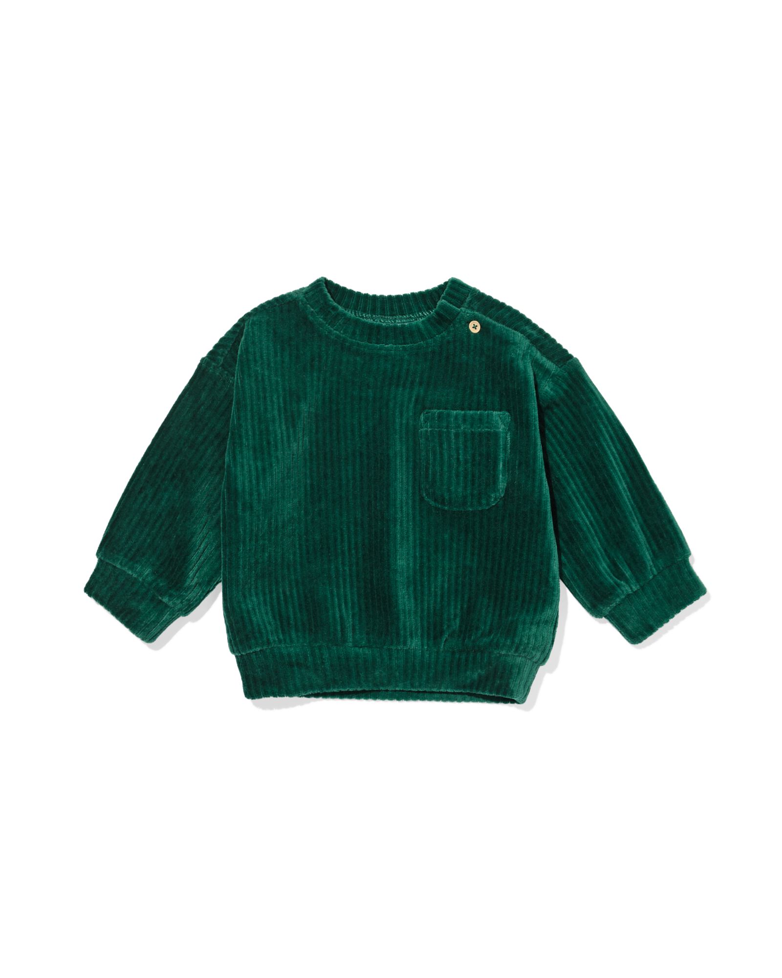 Baby-Sweater aus Velours, gerippt gr&uuml;n - 33169970GREEN - HEMA