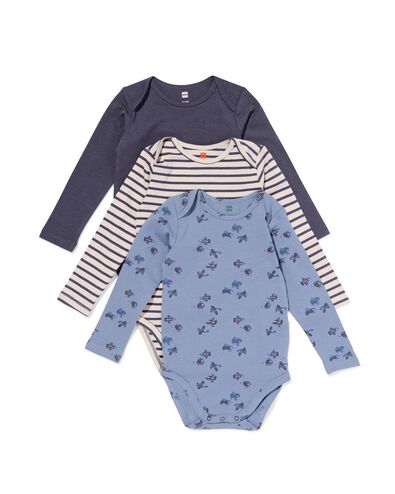 body's katoen met vliegtuig - 3 stuks blauw - 33303450BLUE - HEMA