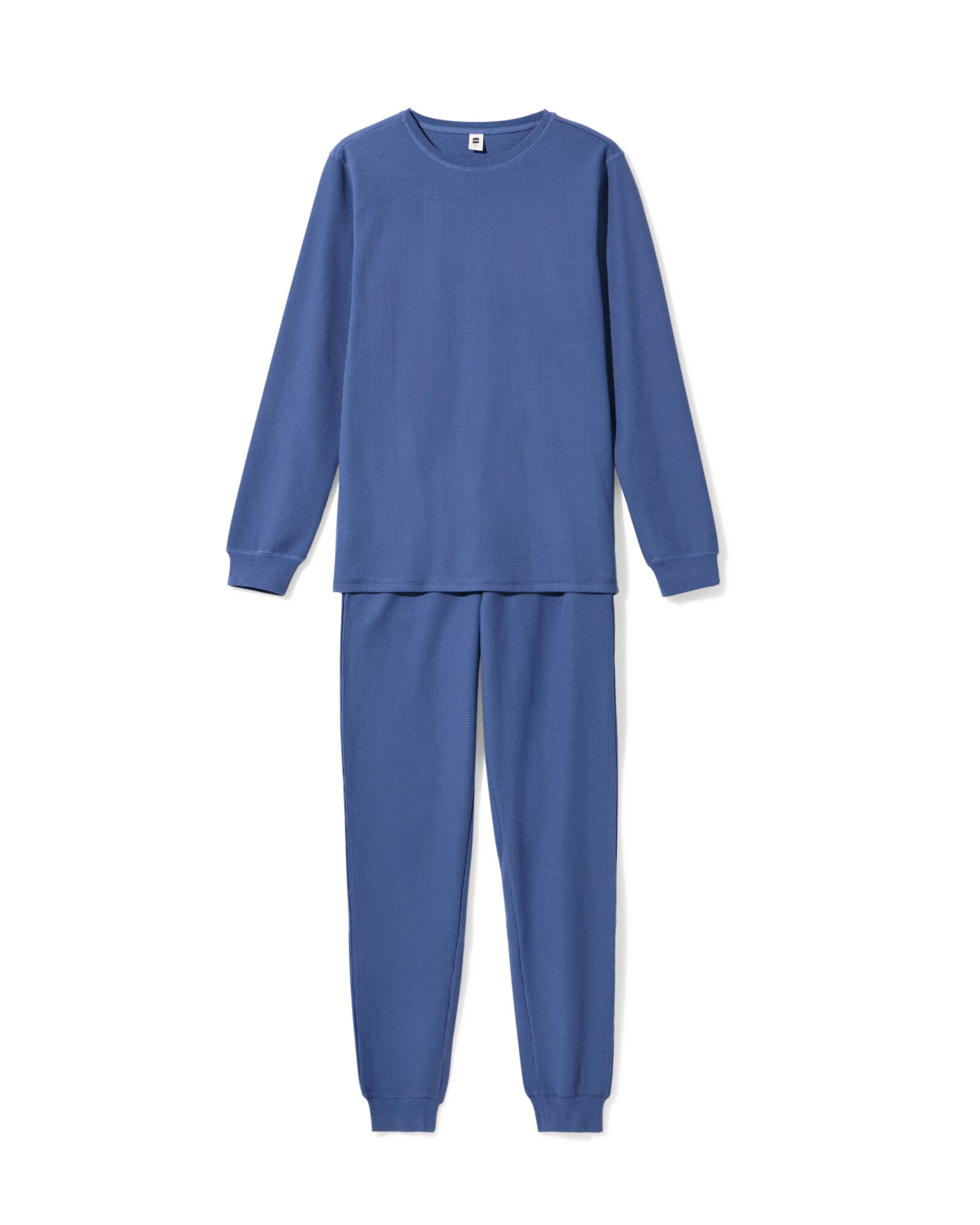 herenpyjama wafel  blauw - 23610550BLUE - HEMA