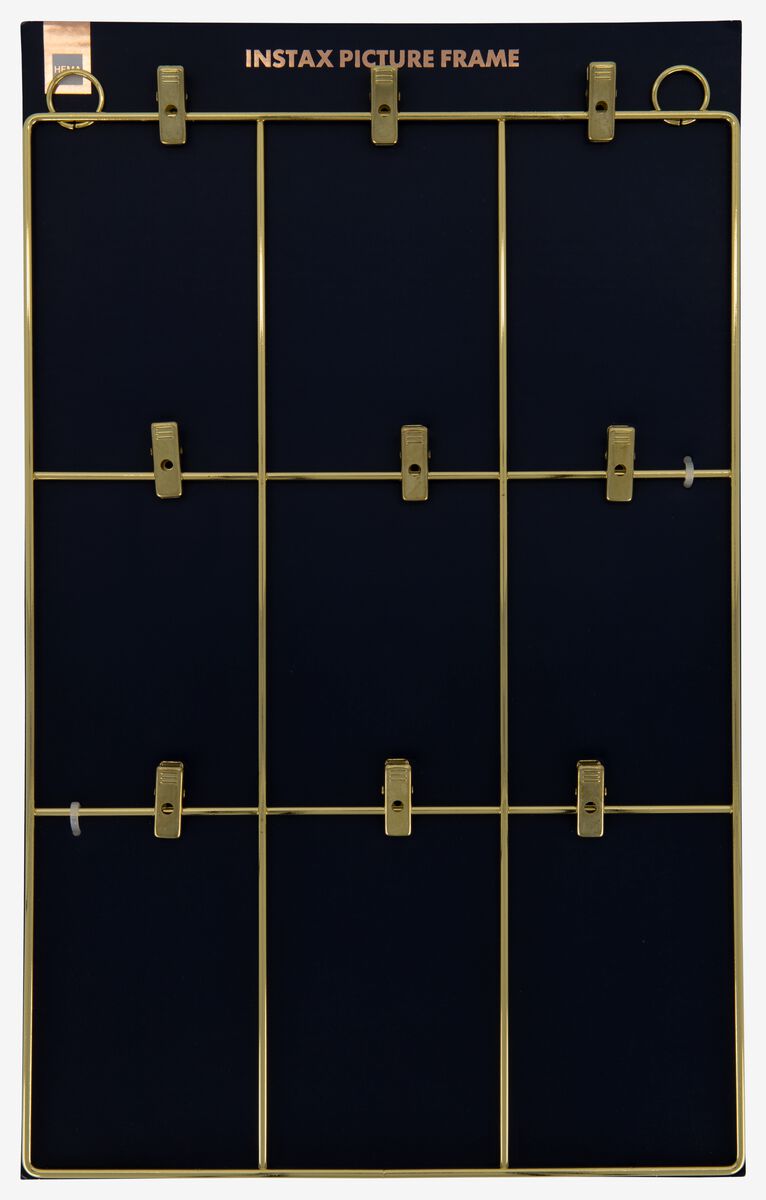 Instax-Fotohalter, 35 x 23 cm, golden, 9 Klammern - 60300540 - HEMA