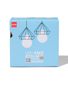 2 ampoules sphérique led smd E14 4,9W 470lm - 20070040 - HEMA