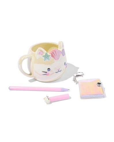 Becher Geschenkset Schreibwaren Keramik Katze - 14102220 - HEMA