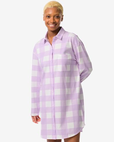 chemise de nuit femme coton lilas XL - 23490106 - HEMA