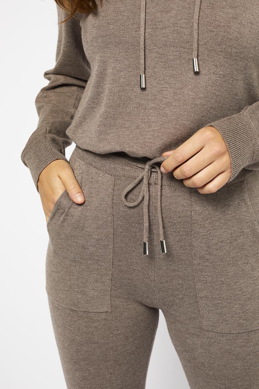 dames loungebroek beige - HEMA