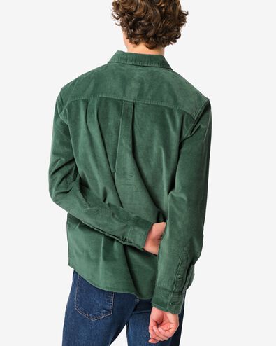 herenoverhemd Amir corduroy middengroen - 2170740MIDGREEN - HEMA