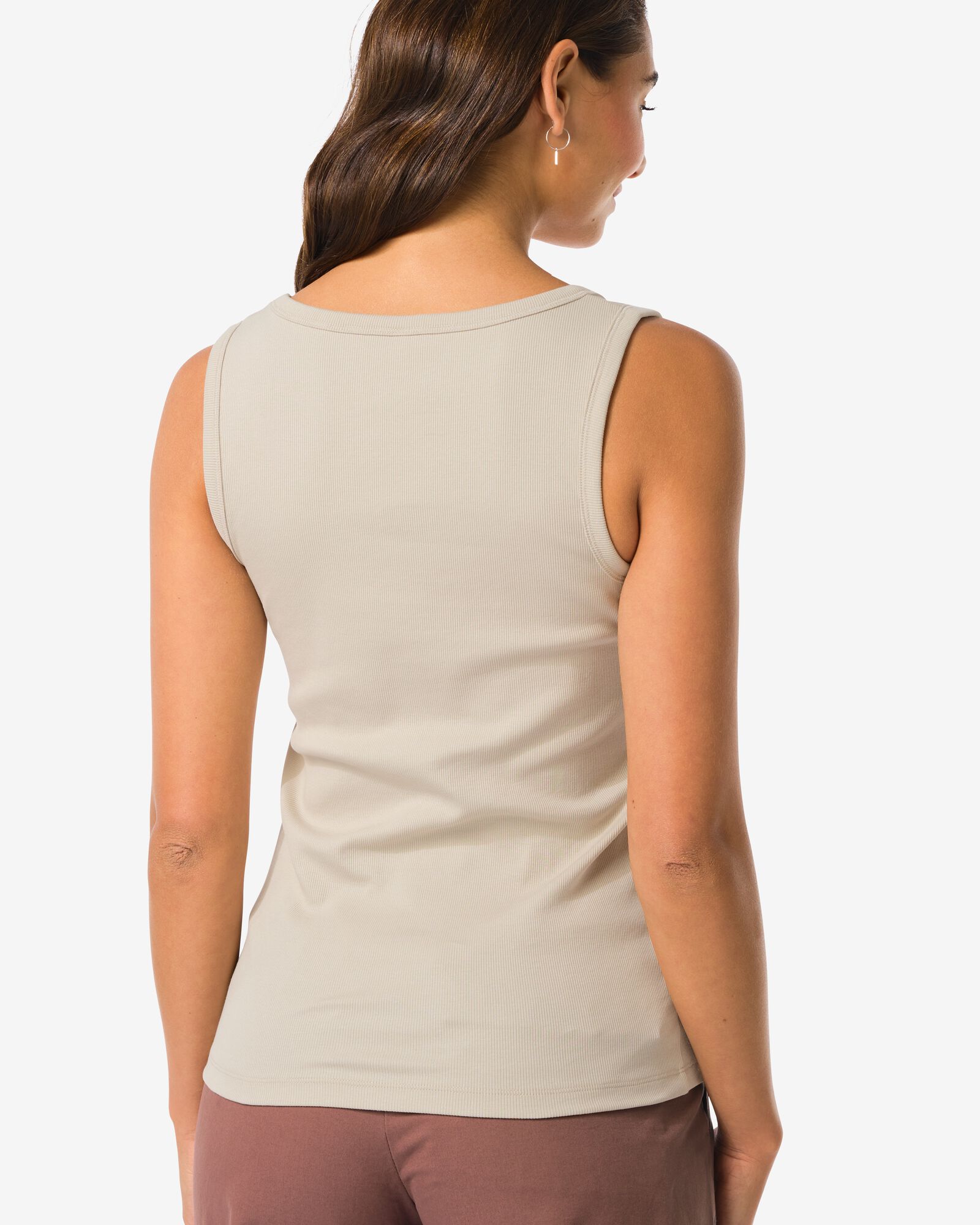 dames tanktop Anouk rib zand - 36201085SAND - HEMA