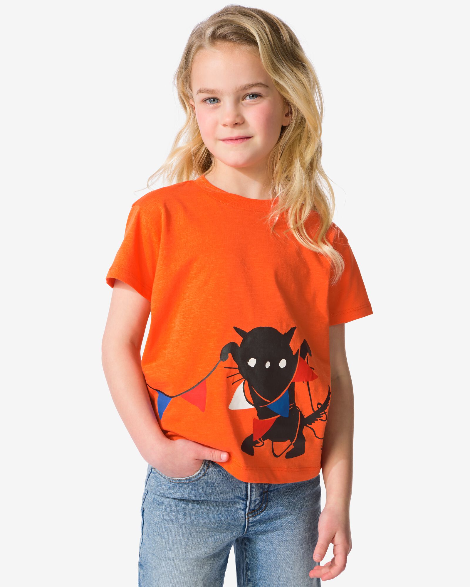 Siepie-Kinder-T-Shirt, K&ouml;nigstag orange orange - 30851309ORANGE - HEMA