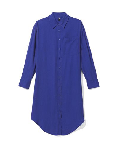 robe chemise femme Lizzy avec lin bleu S - 36352981 - HEMA
