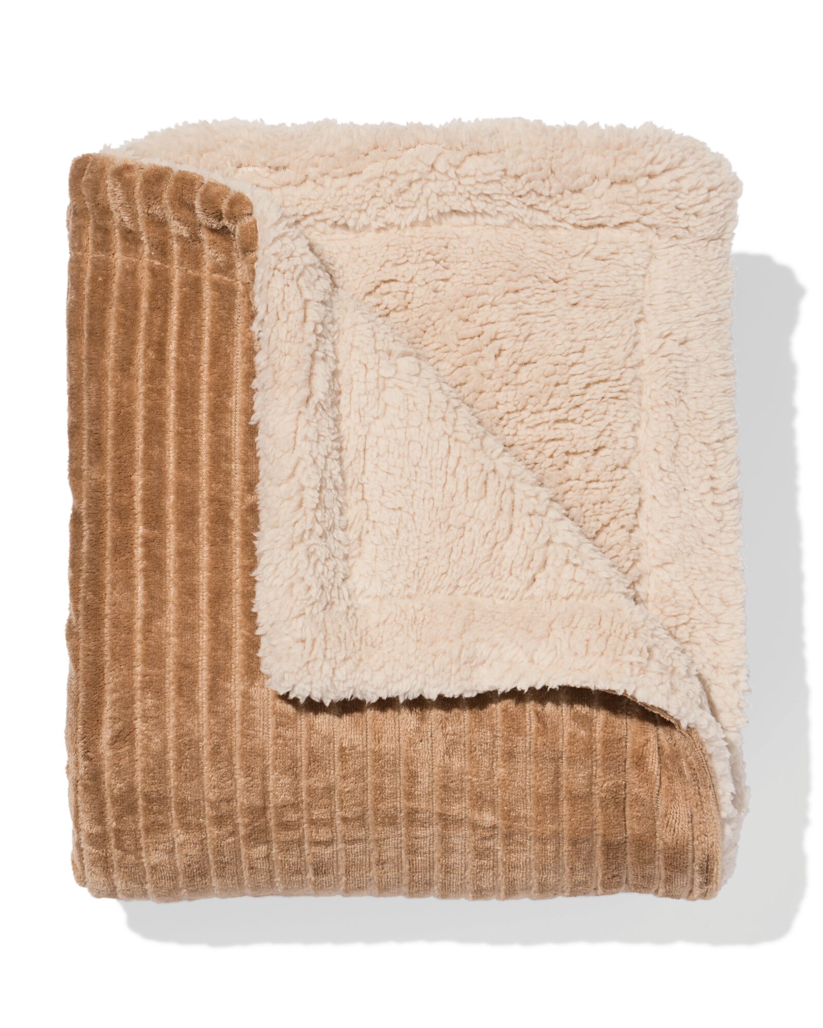 plaid 130x150cm sherpa marron - 7325167 - HEMA