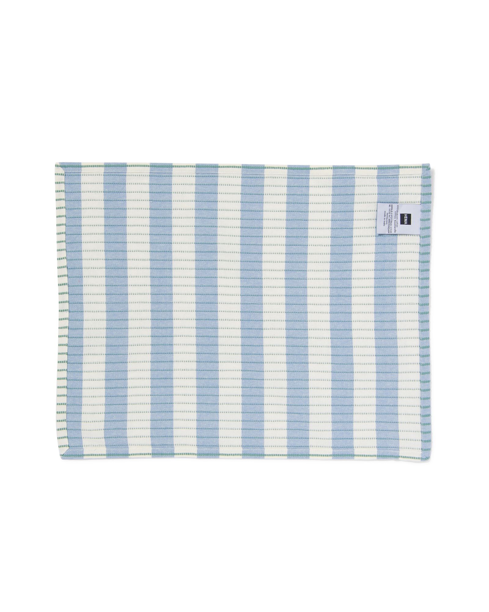 sets de table coton 35x45 bleu avec rayures - 2 pi&egrave;ces - 5330286 - HEMA