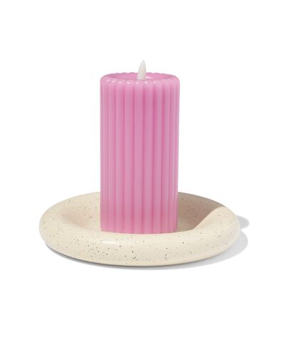 Kerzenuntersetzer, ⌀20 cm, Keramik, wei&szlig; - 13325060 - HEMA