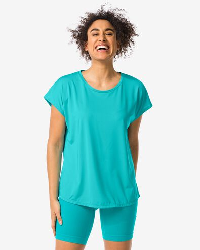 dames sportshirt turquoise XL - 36030359 - HEMA