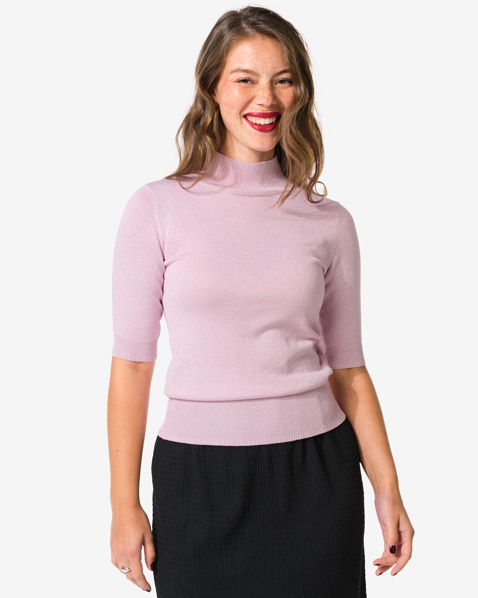 dames top Lily glitter roze - 36205770PINK - HEMA