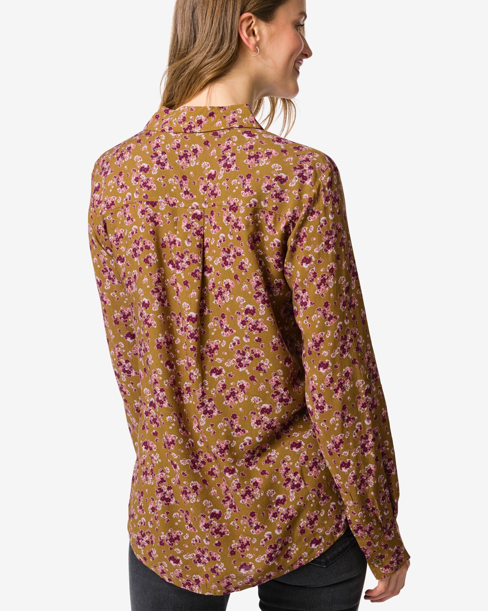 Damenbluse Bobbie, gebl&uuml;mt khakifarben khakifarben - 36207660KHAKI - HEMA