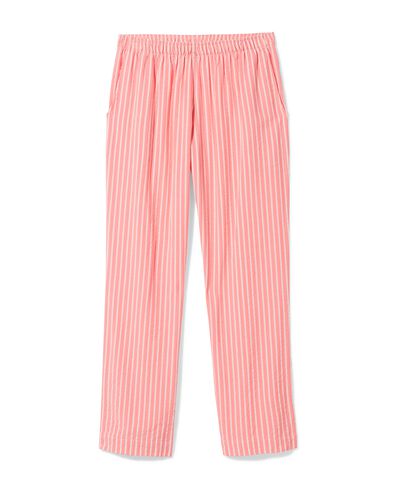 dames pyjamabroek seersucker strepen koraalroze - 23420514CORALPINK - HEMA