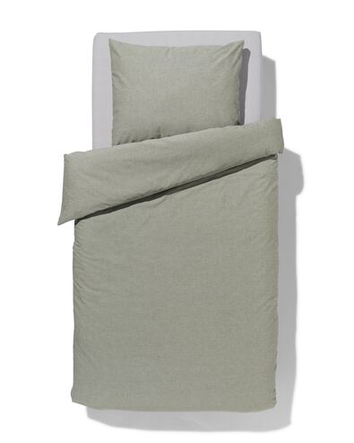 housse de couette 140x200/220cm chambray vert - 5790230 - HEMA