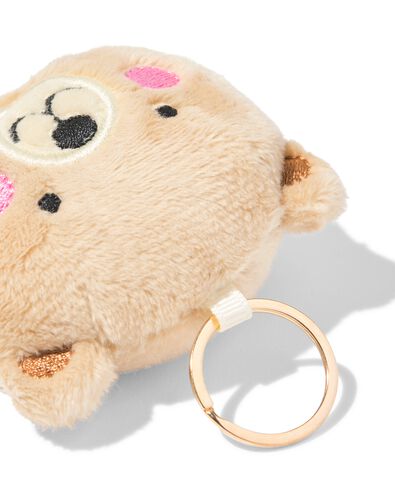 sleutelhanger 7x5.5cm teddybeer beige - 61100275 - HEMA