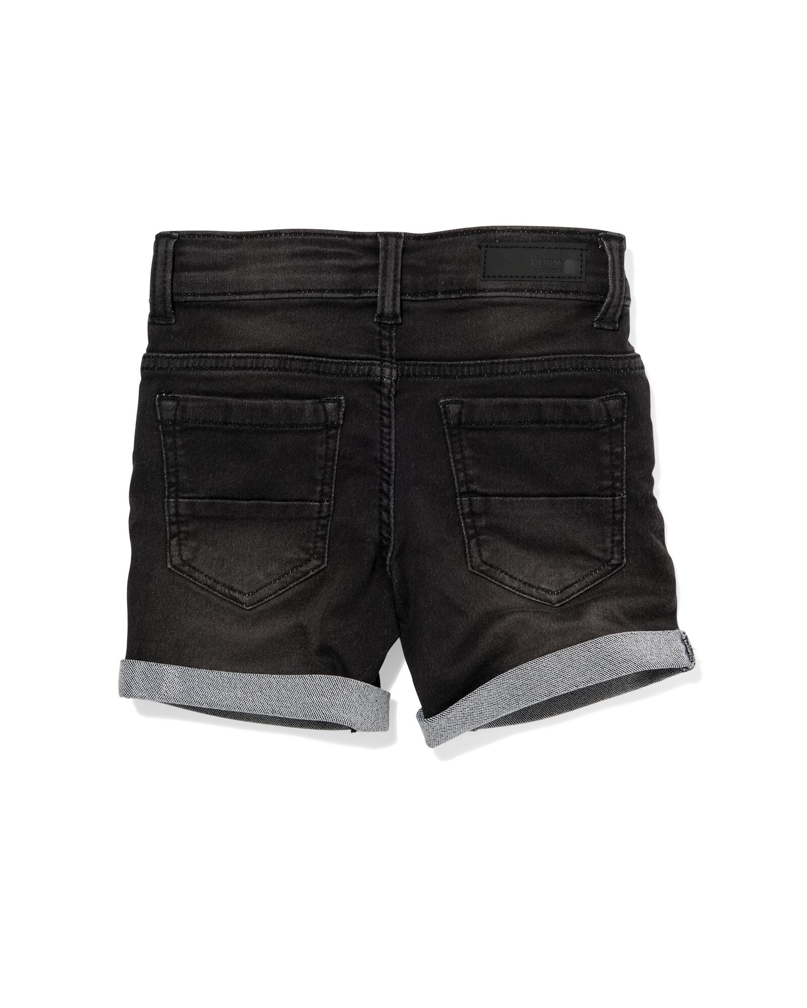 kindershort jogdenim zwart zwart - 1000023205 - HEMA