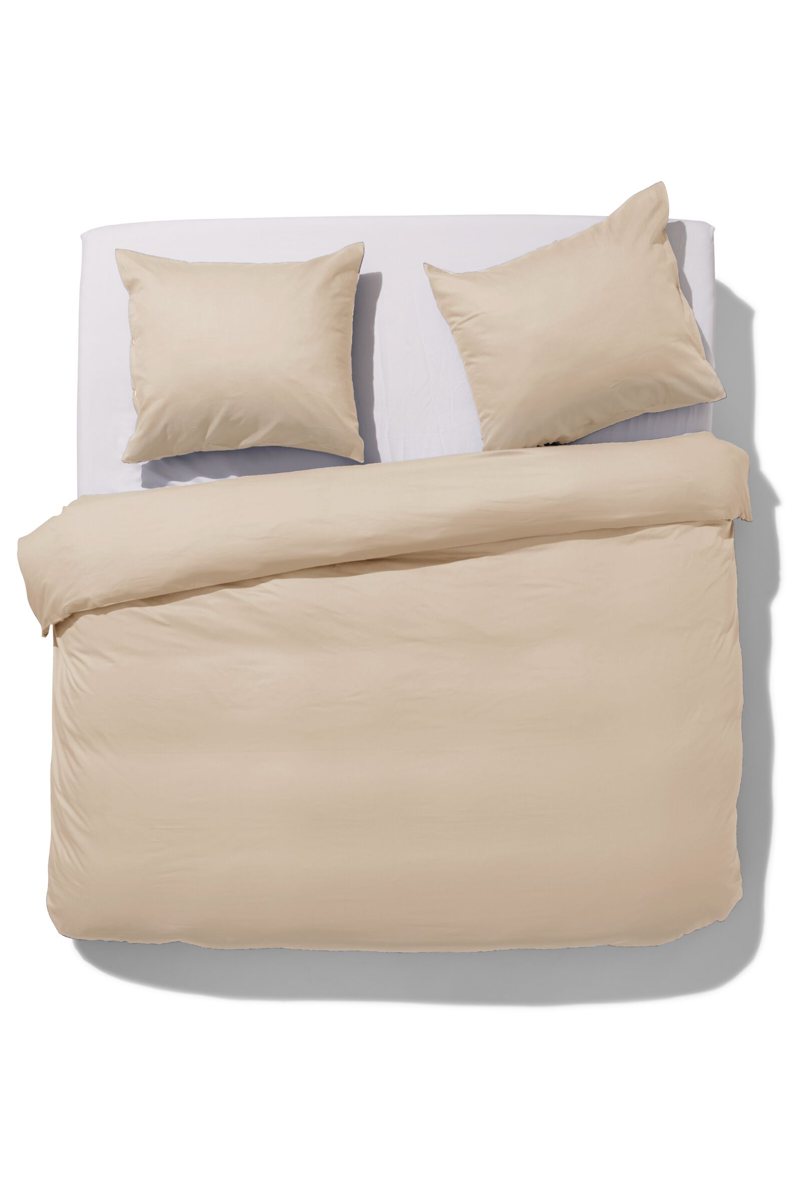 housse de couette 200x200/220cm percale sable - 5790268 - HEMA