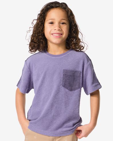 Kinder-T-Shirt, Frottee violett 86/92 - 30782674 - HEMA