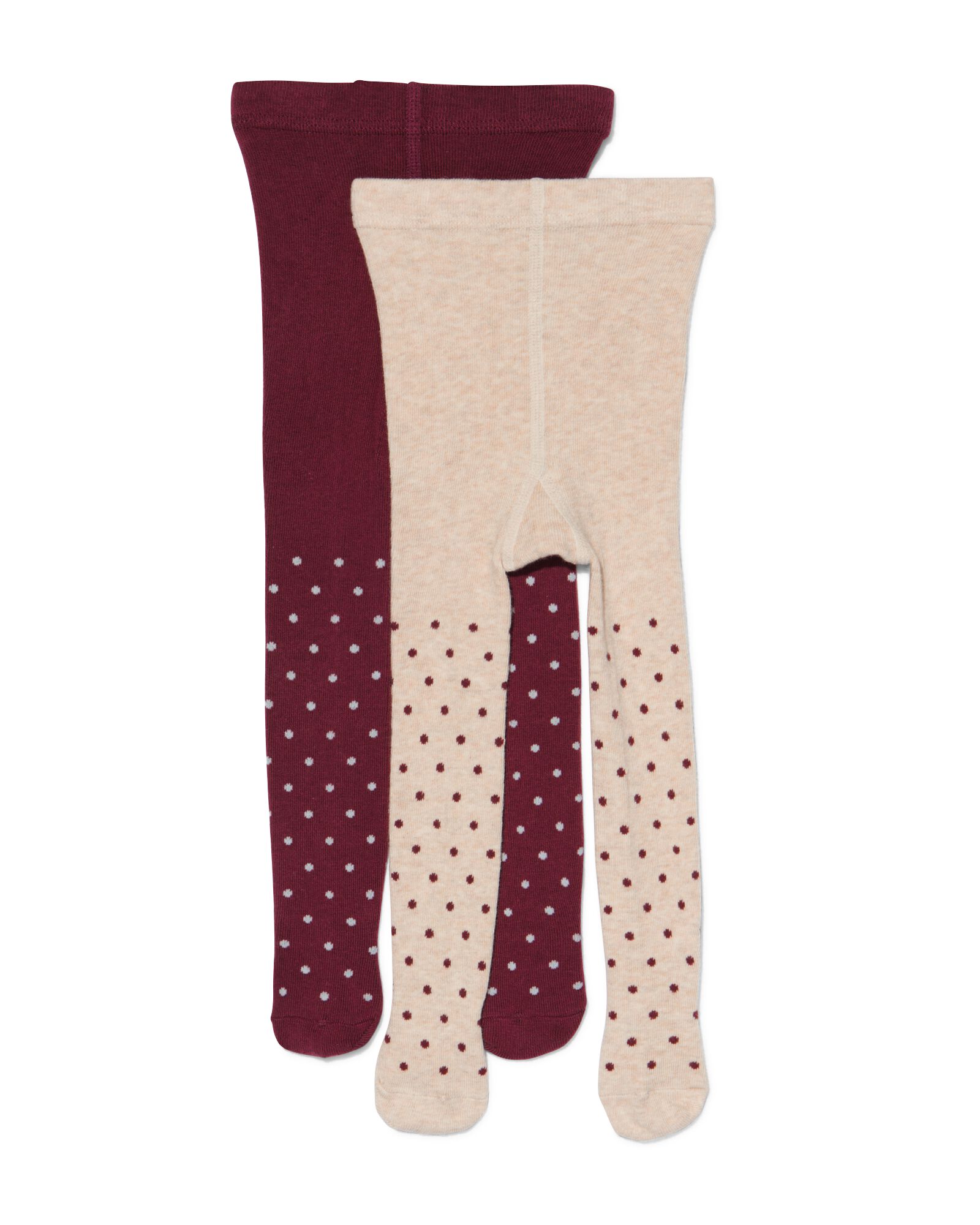 2 paires de collants &eacute;pais b&eacute;b&eacute; pois rose - 1000028758 - HEMA