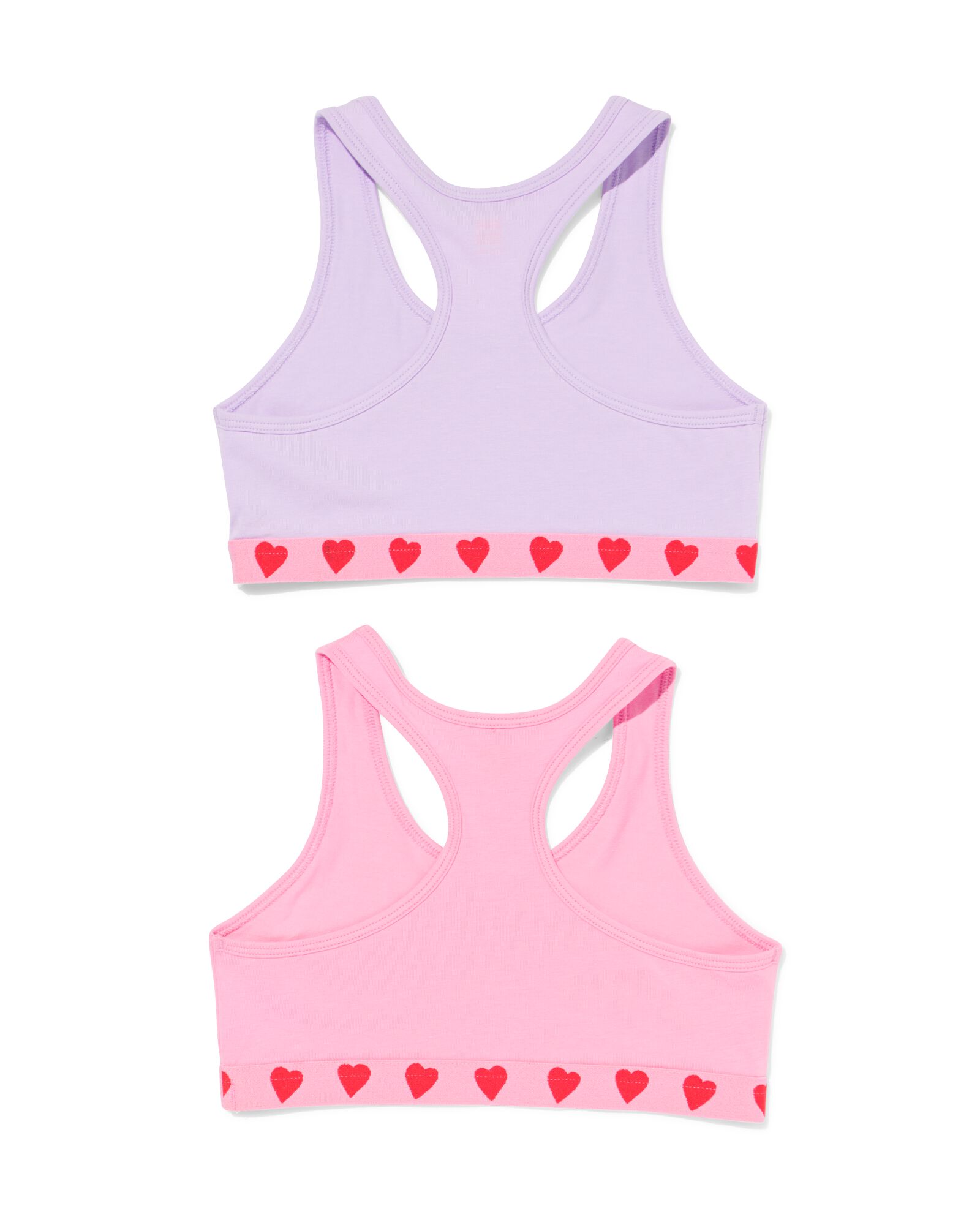 Kinder-Crop-Shirts Herzen &ndash; 2 St&uuml;ck rosa rosa - 19301860PINK - HEMA