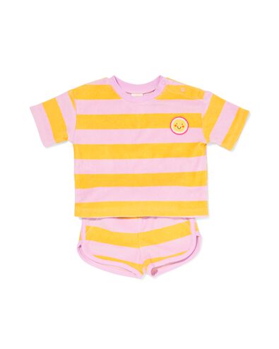 babykledingset comfy fit badstof strepen paars paars - 33029580PURPLE - HEMA