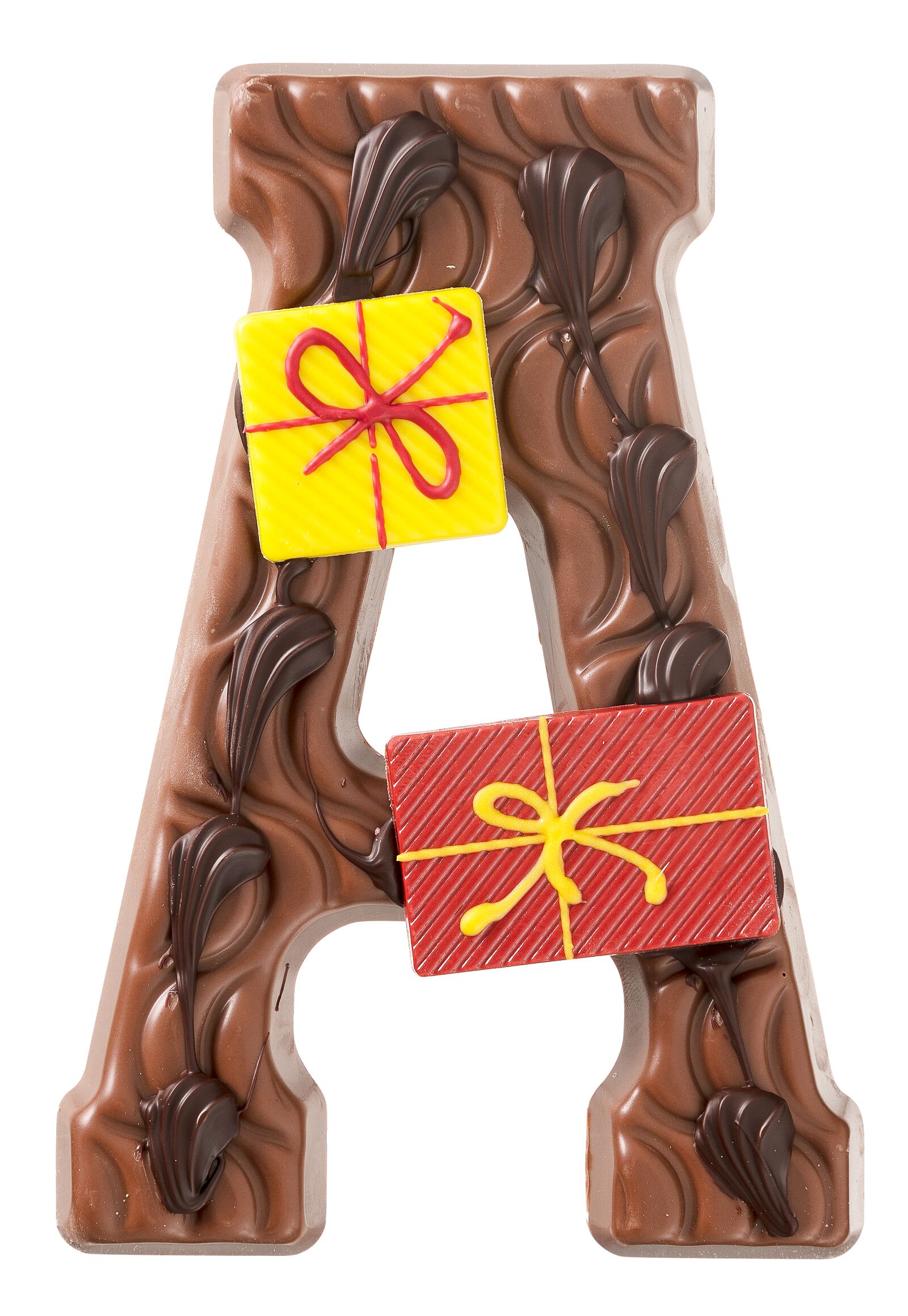 lettre en chocolat au lait d&eacute;cor&eacute;e &agrave; la main 200 g - 1000017008 - HEMA