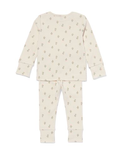 meegroei babypyjama rib eendjes gebroken wit - 33309730OFFWHITE - HEMA