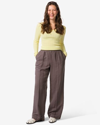 damesbroek Inez wide fit  bruin bruin - 36207370BROWN - HEMA