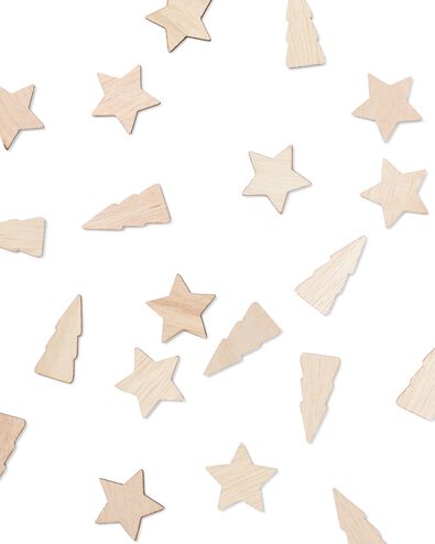 Konfetti Holz Sterne - 25610044 - HEMA