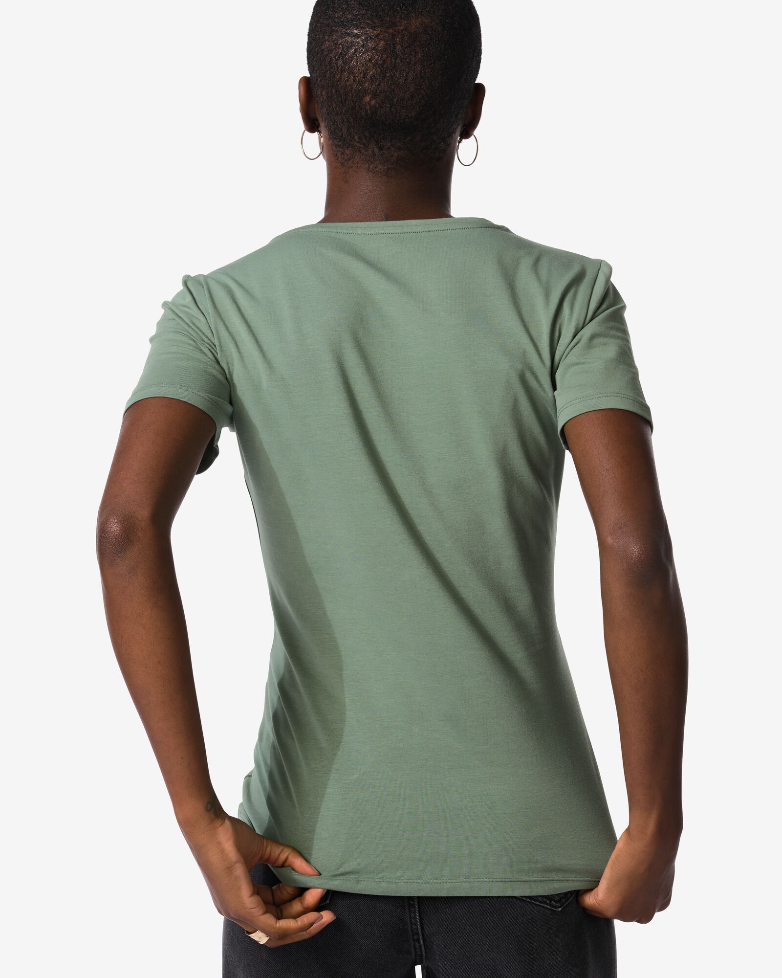 Damen-T-Shirt, Basic, Rundhalsausschnitt gr&uuml;n gr&uuml;n - 36300270GREEN - HEMA