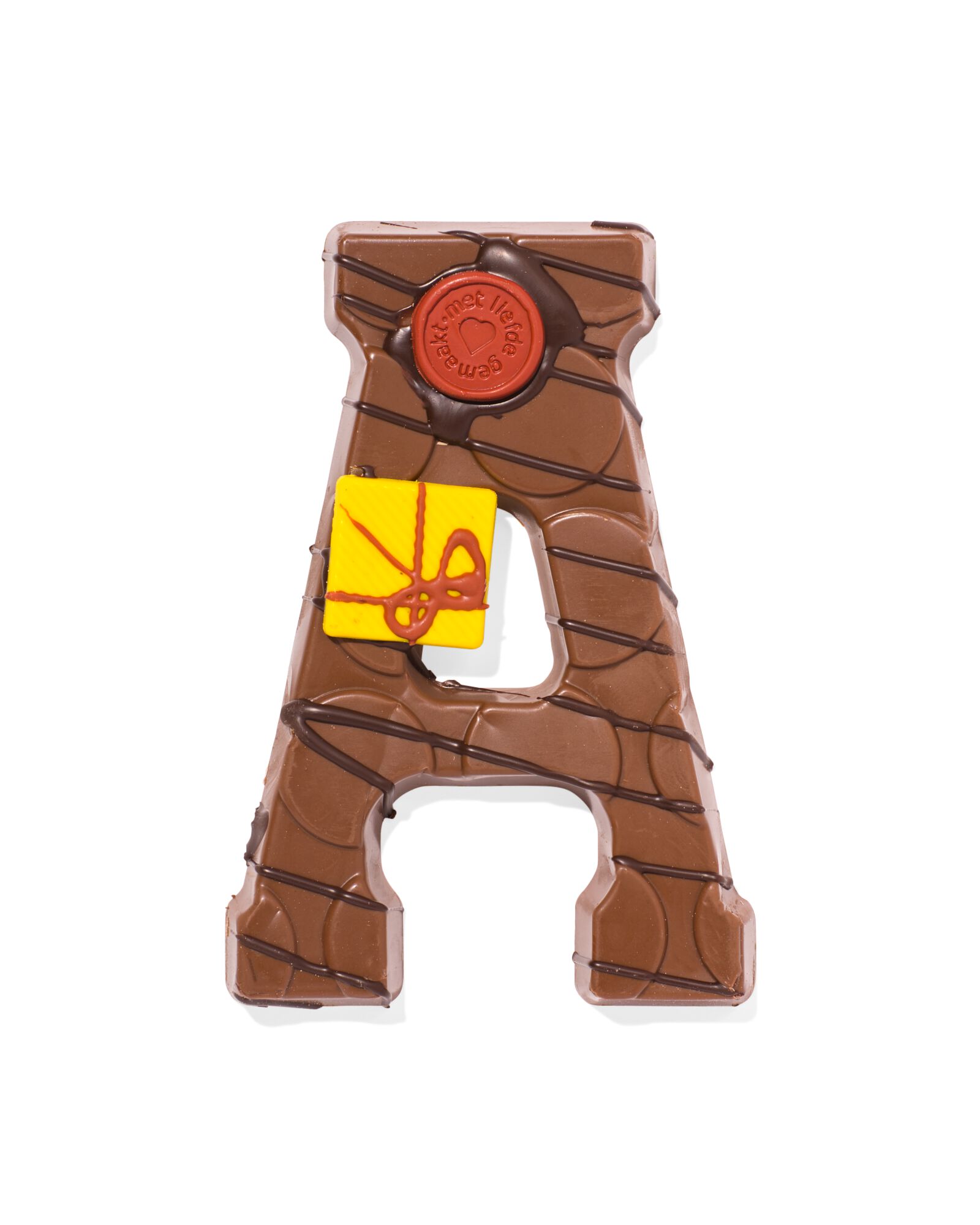 Lettre en chocolat décorée à la main lait A 180g - 24417401 - HEMA