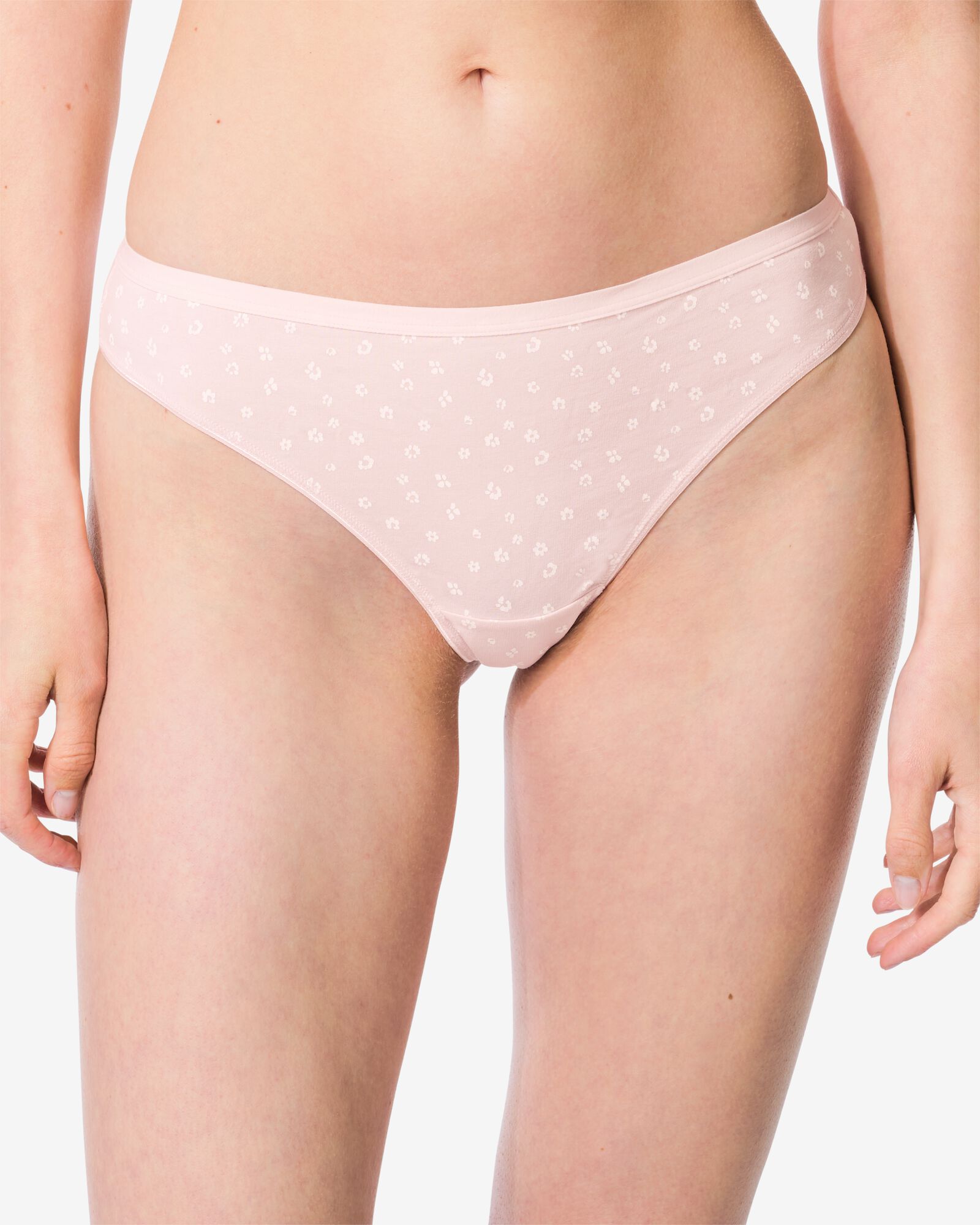 damesstrings katoen bloemen - 2 stuks lichtroze lichtroze - 19602335LIGHTPINK - HEMA