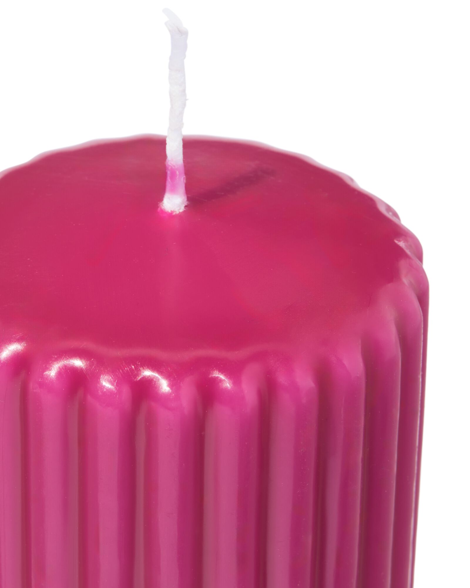 bougie 6 x 12 cm nervur&eacute;e rose fluo - 13503108 - HEMA