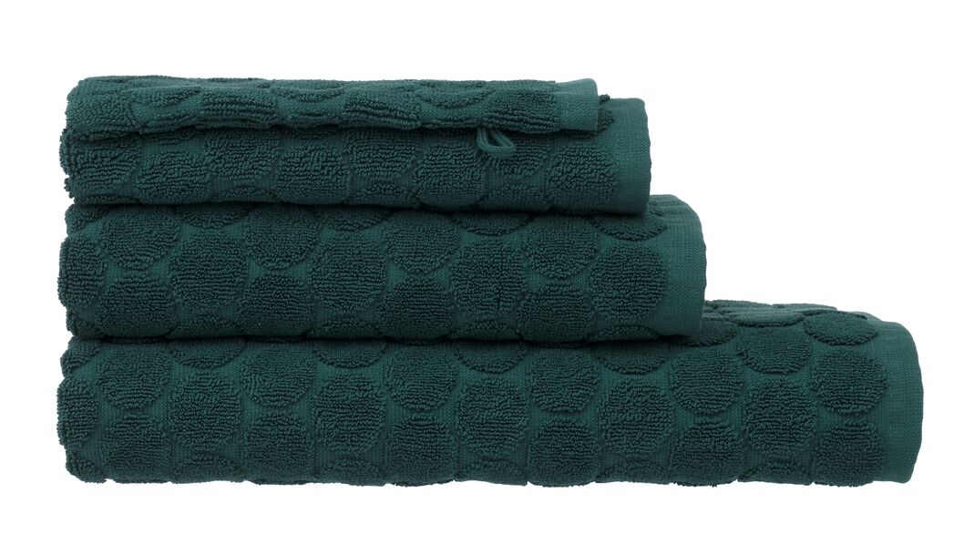 Eigen Appal Uitgaan van handdoeken - zware kwaliteit - gestipt donkergroen - HEMA