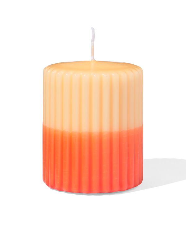 stompkaars &Oslash;7x8cm ribbel lichtroze-felroze - 13504026 - HEMA