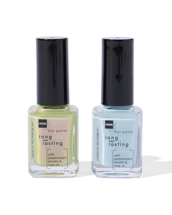 lot de vernis &agrave; ongles longue dur&eacute;e bleu-vert 2 pi&egrave;ces - 60640082 - HEMA