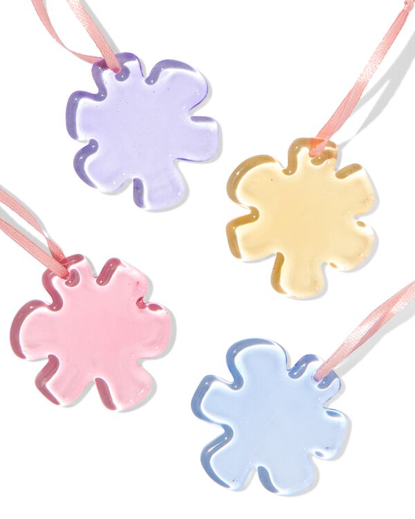 d&eacute;corations &agrave; suspendre de P&acirc;ques verre fleur - 4 pi&egrave;ces - 25800188 - HEMA