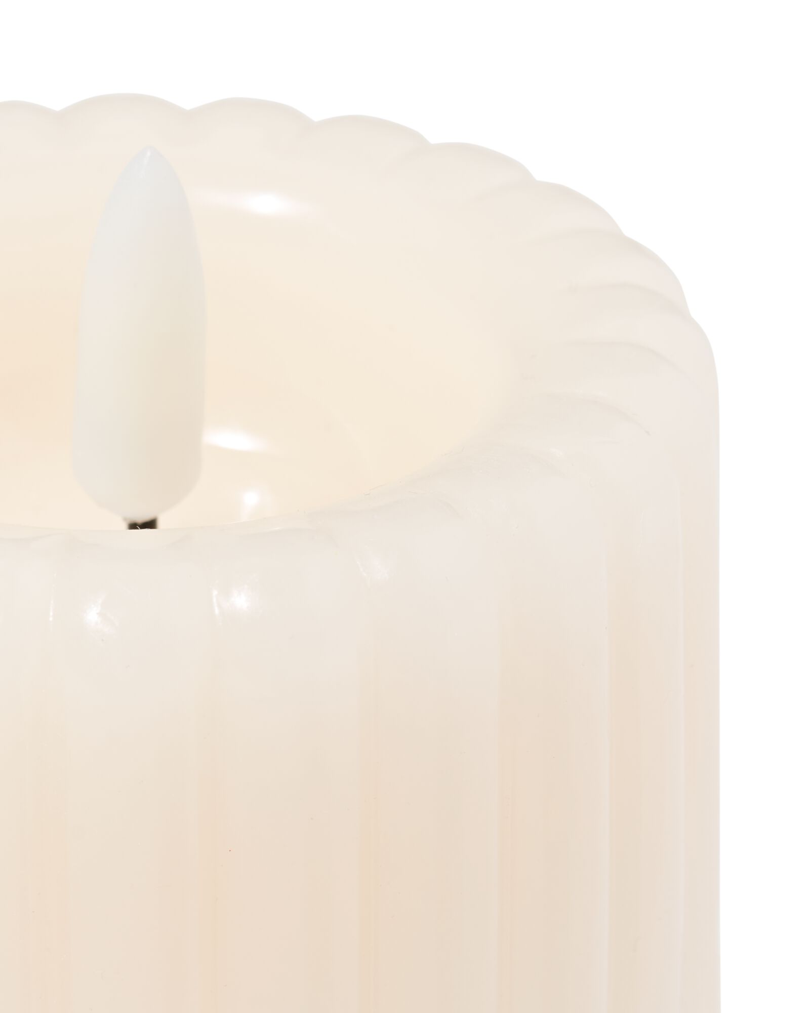 LED-Kerze, 7,5 &times; 10 cm, gerippt, Elfenbein - 13550089 - HEMA